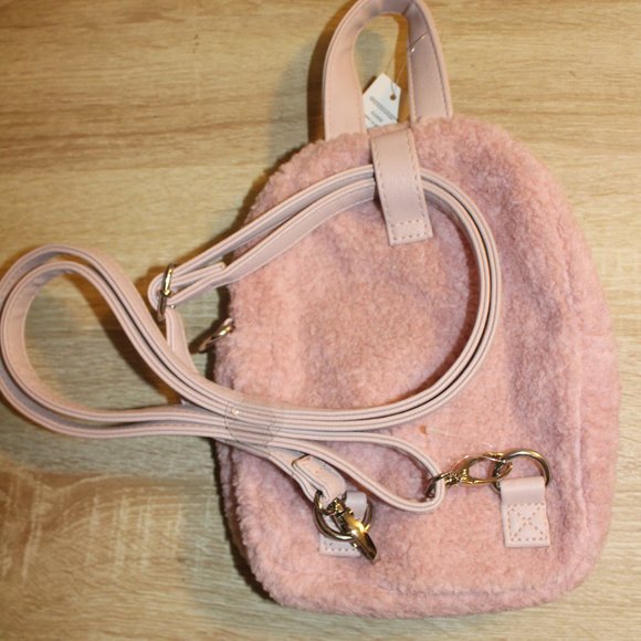 NoBo Mini Backpack Eloise Micro Handbag Fuzzy Pink - Picture 2 of 3